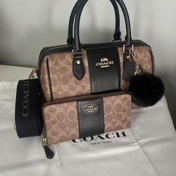 Coach Rowan Satchel And Matching Wallet 