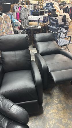 Recliners leather black great condition black 100 each