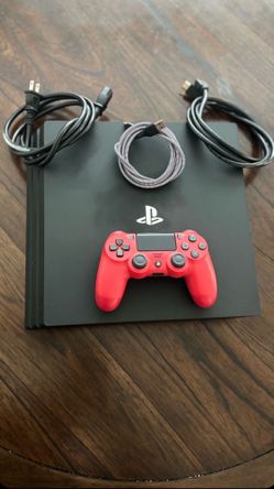 PS4 Pro 1TB + Original DualShock 4 + HDMI, Power & Charging Cable