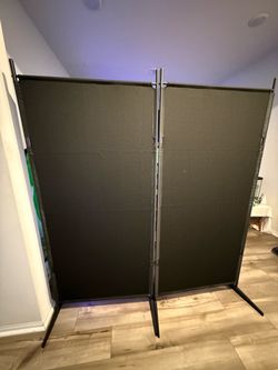 2 Panel Room Divider in black