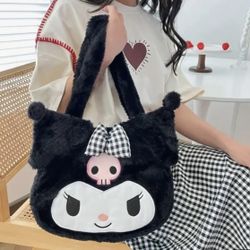Kawaii Kuromi Tote Handbag Shoulder Bag Plush Design Sanrio Hello Kitty BRAND NEW✨(‼️$15 For pick Up‼️)