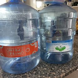 2 empty clean water containers