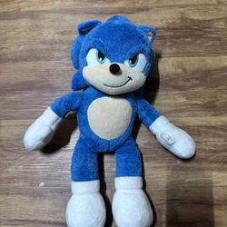 Build a Bear Workshop SONIC the HEDGEHOG 2 Movie Stuffed Animal with Ring Plushi