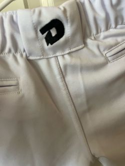 Girls medium DeMarini white with red piping and Belt Loop, Softball pan