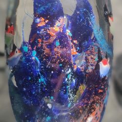 Beautiful Aquatic Art Glass , Nautical Paperweight Blown Glass