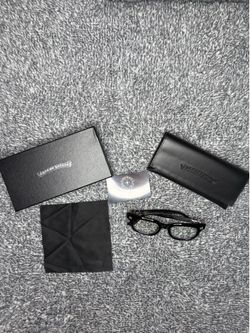 Chrome Hearts Black Full Rim Plastic Eyeglass Frames w/ Case Box & Card