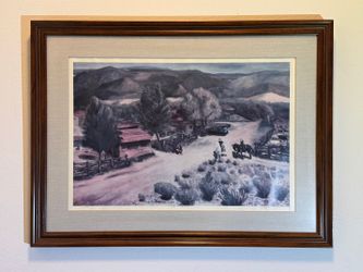 Framed Signed Numbered Western Ranch Lithograph Print