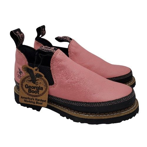 GEORGIA BOOT Giant 'Pink Romeo' Leather Chelsea Slip On Comfort Work Shoes Sz 9