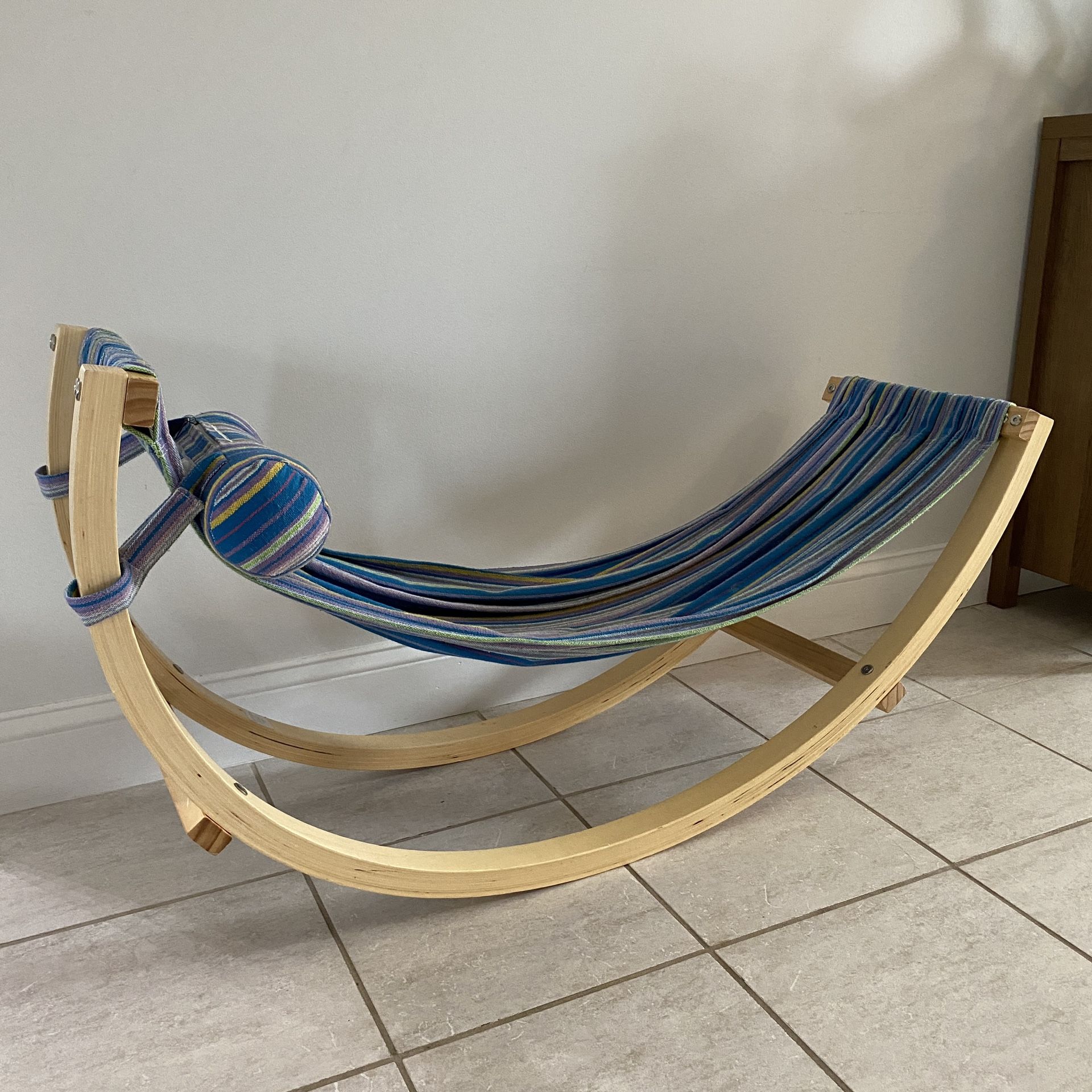 Wood Indoor Kids Rocking Chair Hammock Swing