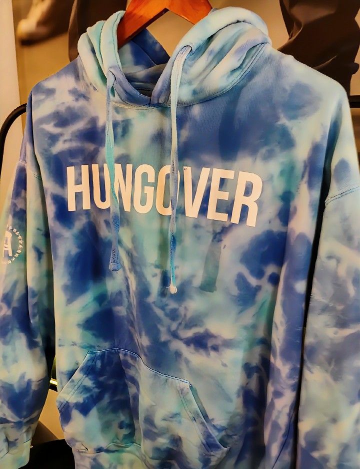 Barstool Sports Hungover Hoodie XL Blue Tie-Dye Sweatshirt