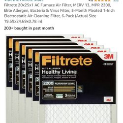 Filtrete 20x25x1 AC Furnace Air Filter, MERV 13, MPR 2200