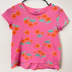 Girls Old Navy Softest Tee Pink Floral T-Shirt Size L (10-12) – Good Condition