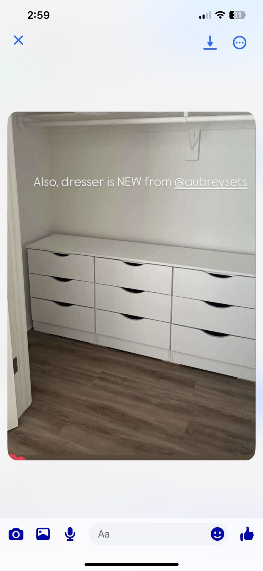 White 9 Drawer Dresser Custom Cut 