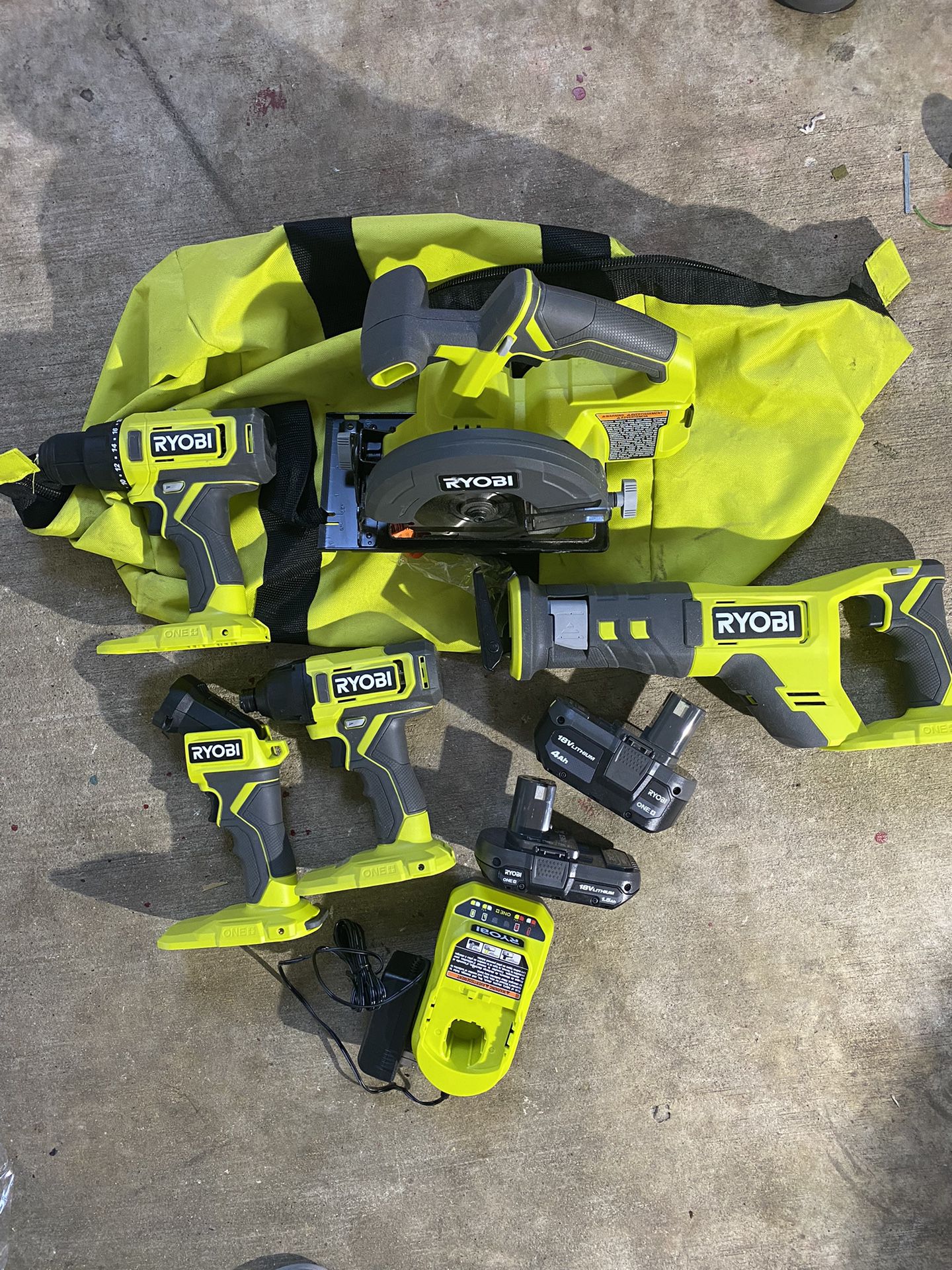 RYOBI ONE+ 18V Cordless 5-Tool Combo Kit with 1.5 Ah Battery, 4.0 Ah  Battery, and Charger for Sale in Houston, TX OfferUp