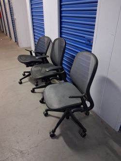 Mesh Office Chairs with Casters – $120 each