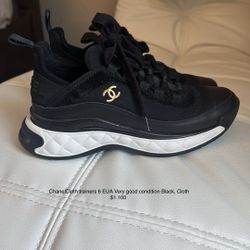 Chanel Cloth trainers 6 EUA Very good condition Black, Cloth