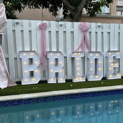 Bride White Letters with Lights