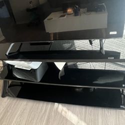 All Black Glass Entertainment Center 