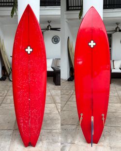 6’4” Surf Prescriptions 2+1 Swallowtail Surf Board Metallic Flake