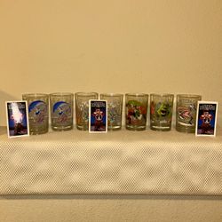 McDonald's 1996 Vtg Set of 7 Walt Disney World 25th Anniversary Glasses Vintage