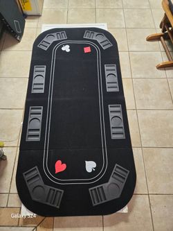 Folding Poker Table Top with Cup Holders