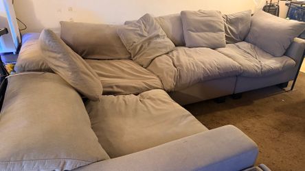Large grey sectional with reclining seat