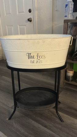 Personalized Metal Beverage Tub with Stand