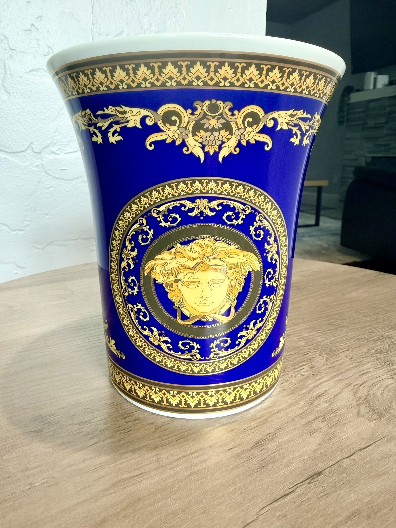Versace Rosenthal “Medusa Blue” Porcelain Vase – 7” – Authentic & Stunning