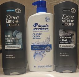 Dove Men+Care Body Wash & Head & Shoulders Shampoo Bundle