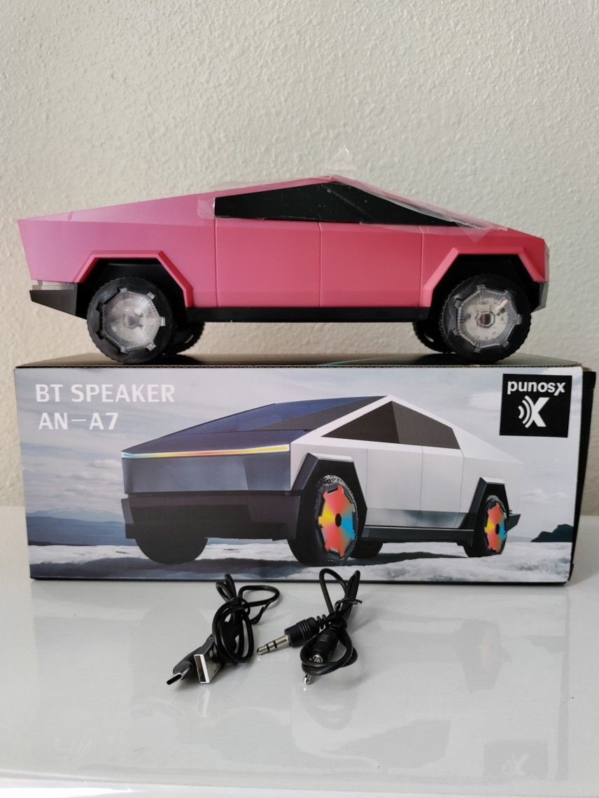 Tesla Cybertruck Car Model LED Bluetooth Portable Wireless Speaker FM Radio New