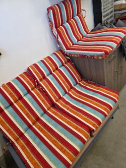 3 x Rectangular Reversible Outdoor Chair or swing Cushion