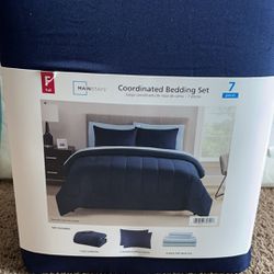 Full Size Navy Blue Bed Set