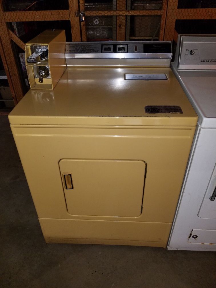 Coin operated gas dryer. Whirlpool. Good condition.