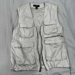 Forever 21 Utility Cargo Vest – Light Gray, Size M