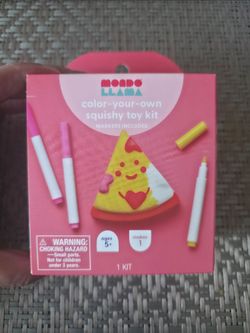 Mondo Llama Color Your Own Squishy Pizza Toy Kit