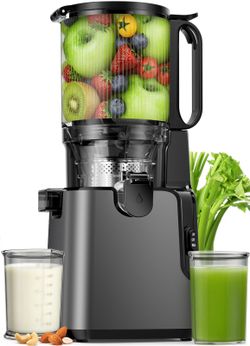 Juicer Machines With 5.8" Large Chute, 2-In-1 Cold Press Juicer For Whole Vegetables Fruits 400W, Masticating Juicer Easy To Clean Juice Extractor Mac