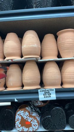 Clay cantarito $2.50 each or $24 a dozen