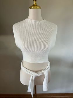 Free People Beach White  Convertible Sweater Tank
