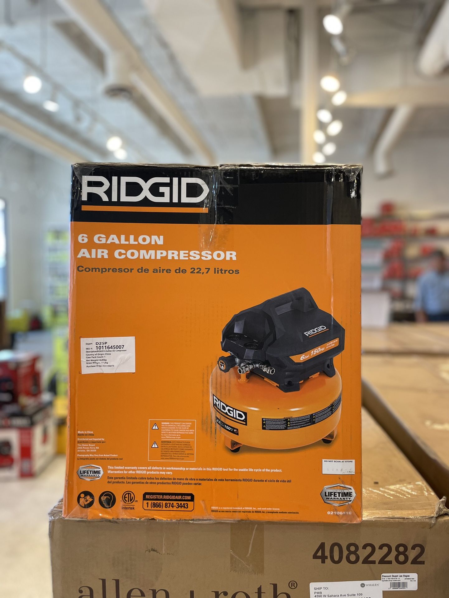 RDGD 6 gal. 150 PSI Portable Electric Pancake Air Compressor….02106416