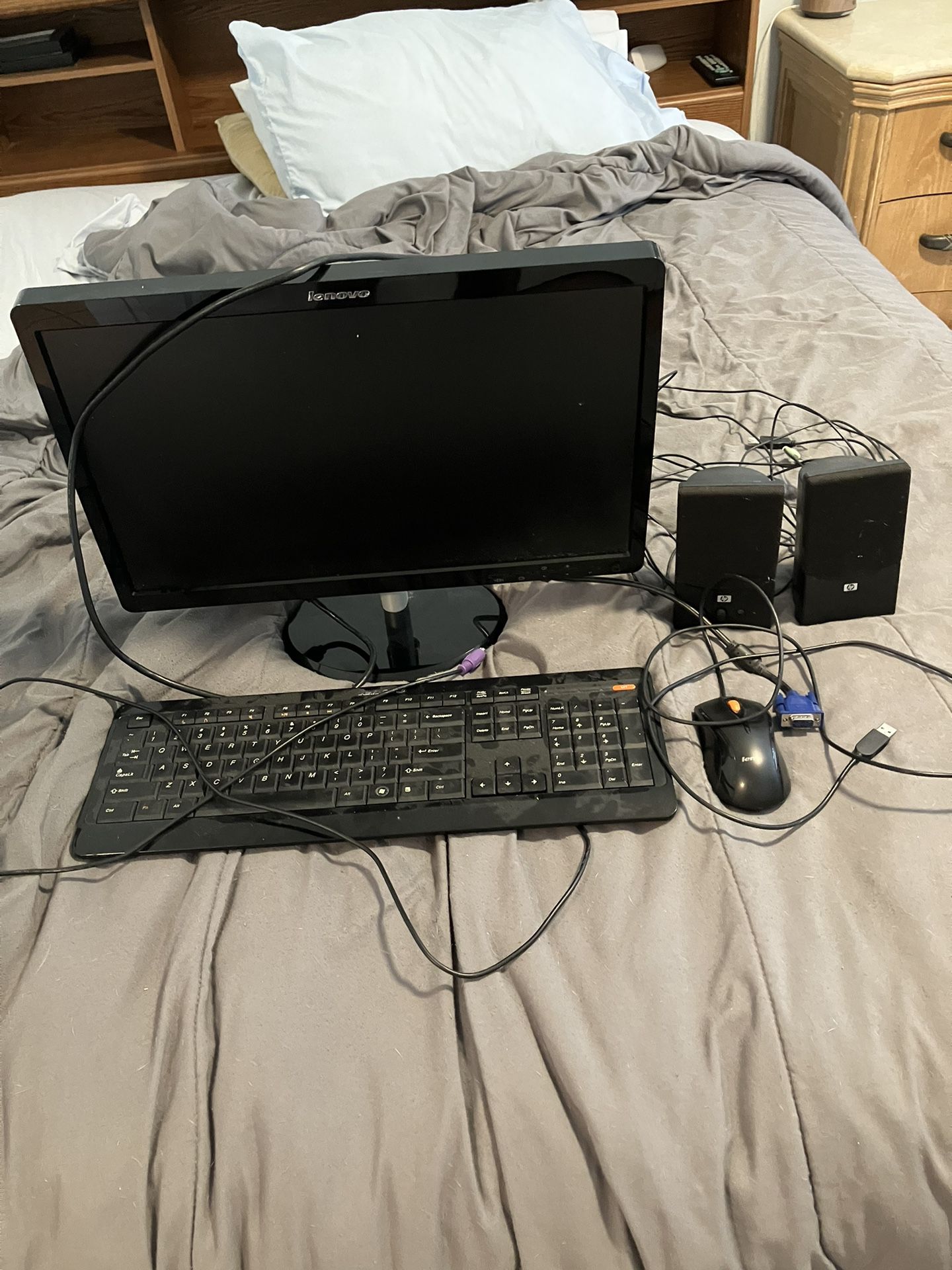 Computer Monitor, Keyboard + Mouse