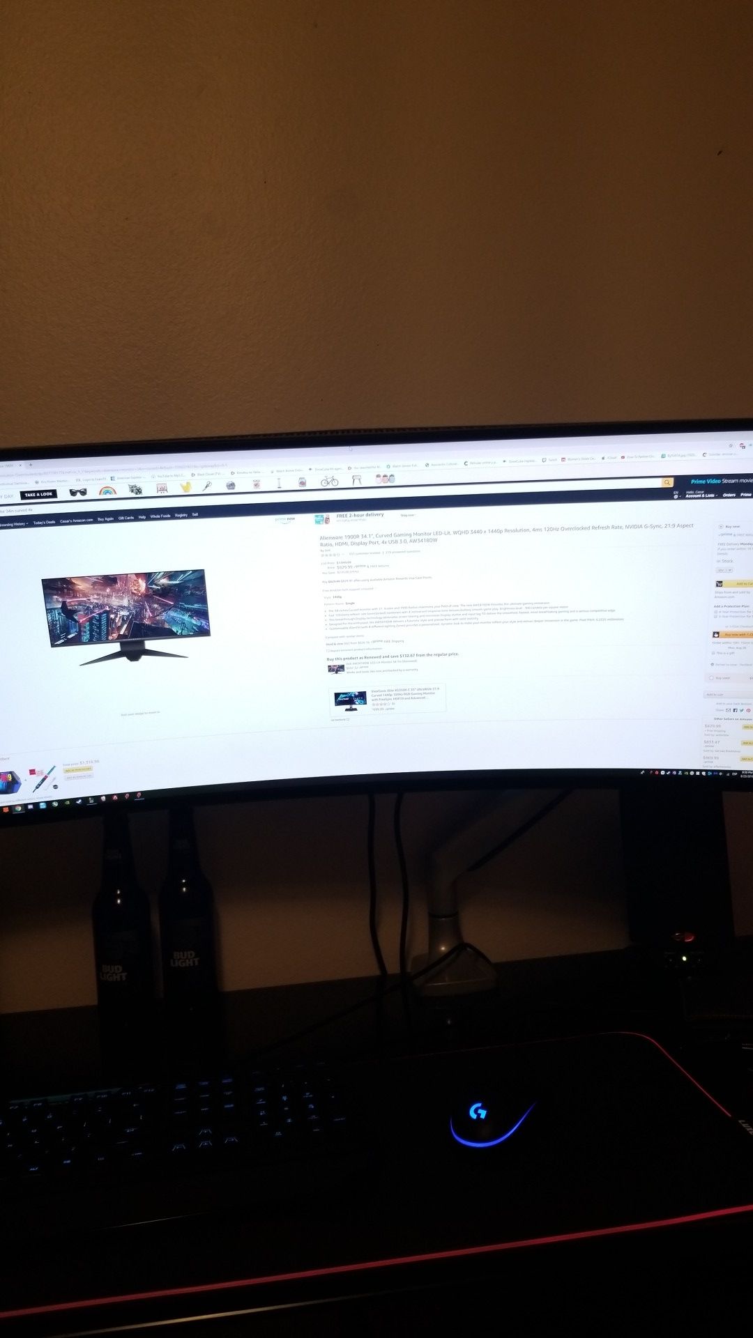 Alienware 1900 34.1" curved monitor 4k 120Hz.