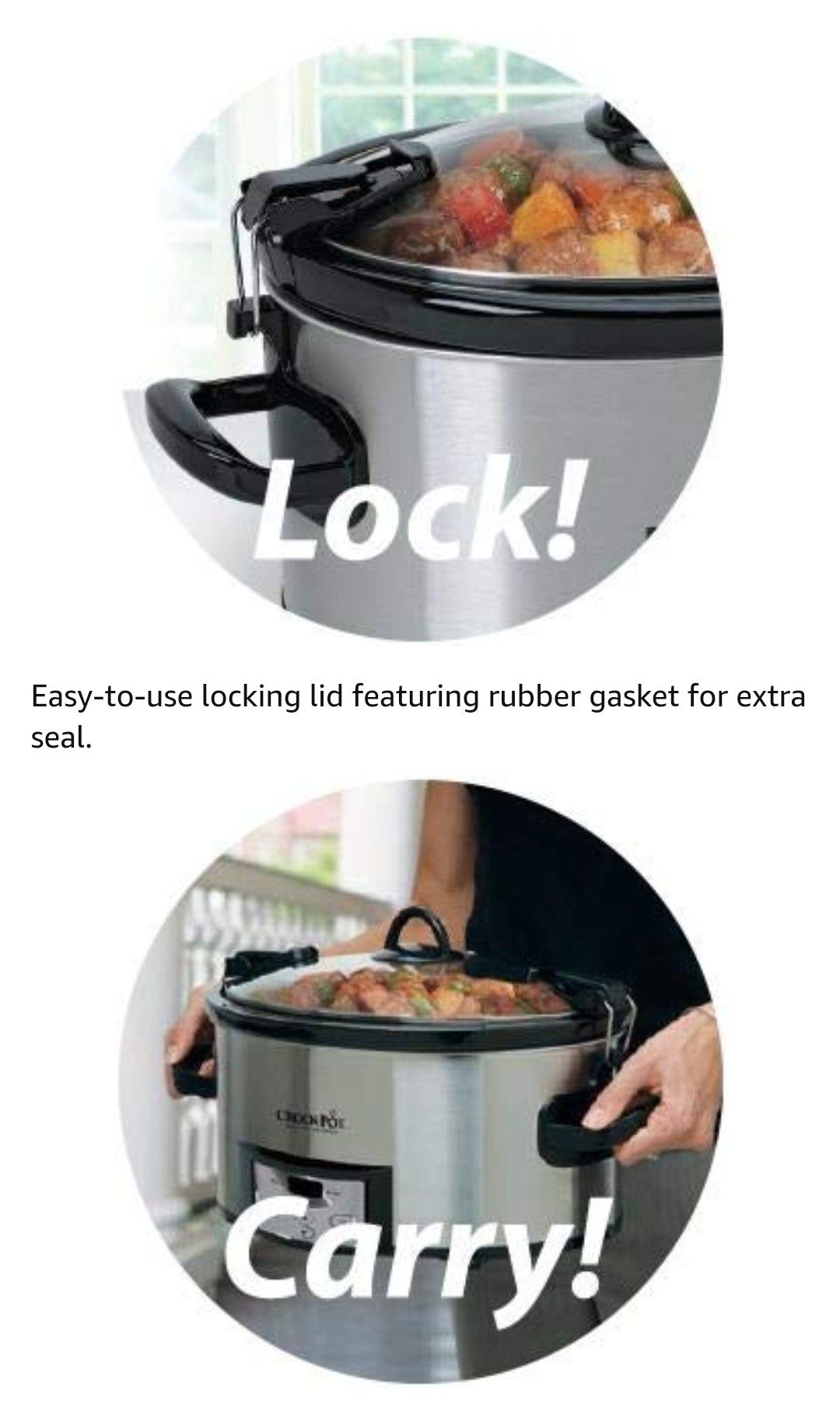 CrockPot 6Quart Cook & Carry Programmable Slow Cooker with Digital