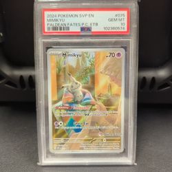 2024 Pokémon Mimikyu Paldean Fates Pokémon Center Psa 10