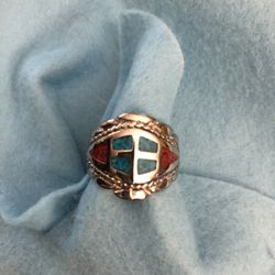 Unisex Silver Plated Turquoise  Ring
