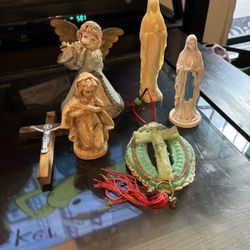 Vintage Religious Figurine And Ornament Collection Bundles  
