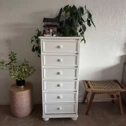 White 6-Drawer Tall Dresser
