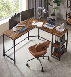 Large L-Shaped corner office desk workstation