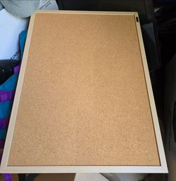 23 in. x 17 in. Cork Board with Wood Frame Used Very Little
