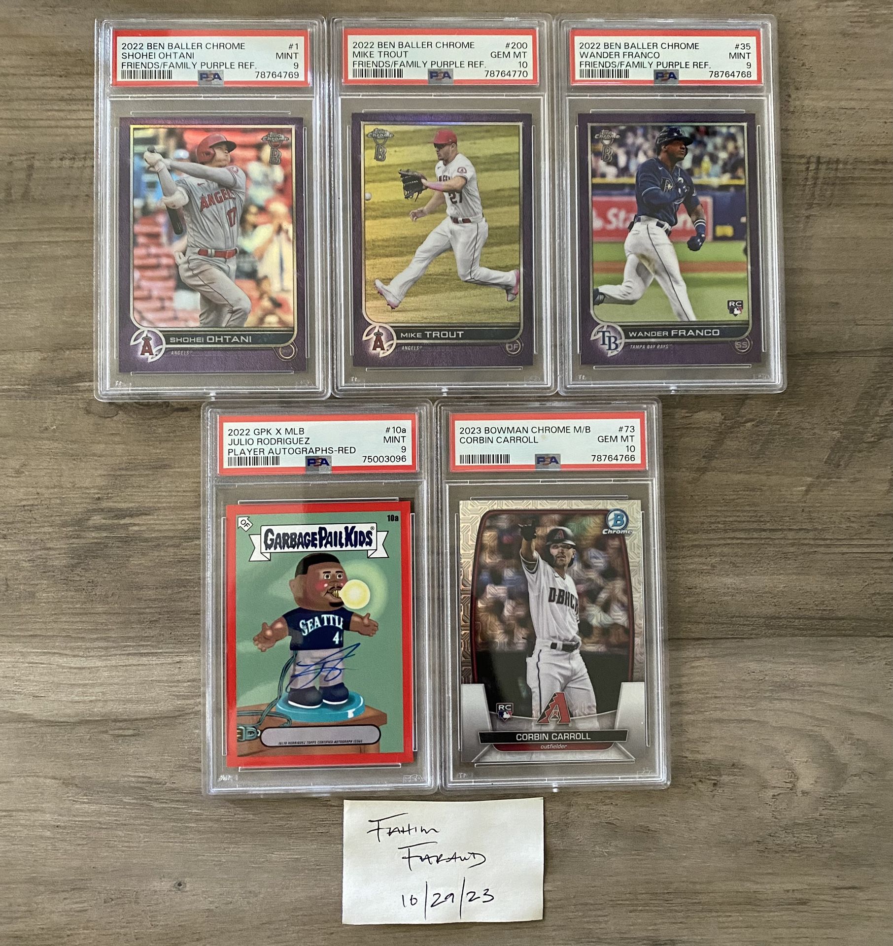 TROUT OHTANI CARROLL JULIO RODRIGUEZ WANDER