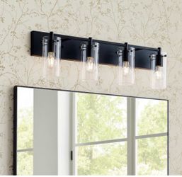 🚨4-Light Matte Black Vanity Light Bar – Modern Bathroom Fixture🔥
